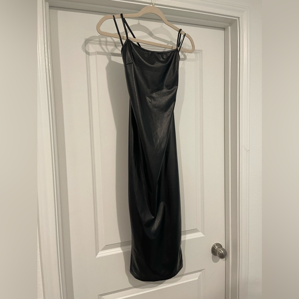 Pleather Midi Dress